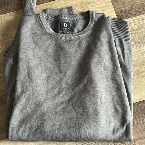 Boggi Milano Men's Merino Wool Cardigan Made in Italy, Gray, size Xl - Picture 2 of 3